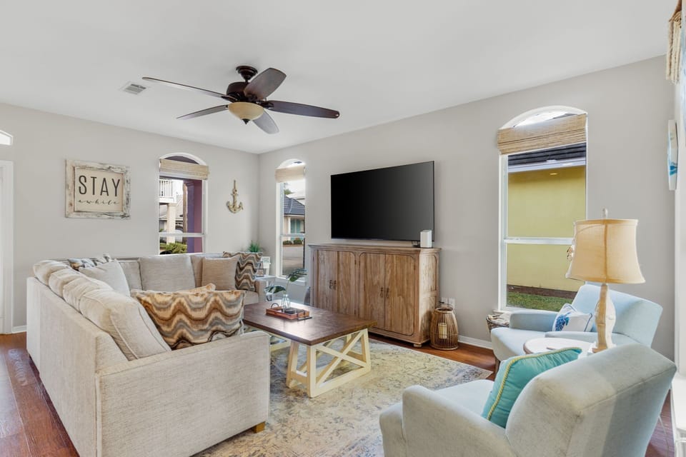 Living room with flat screen TV