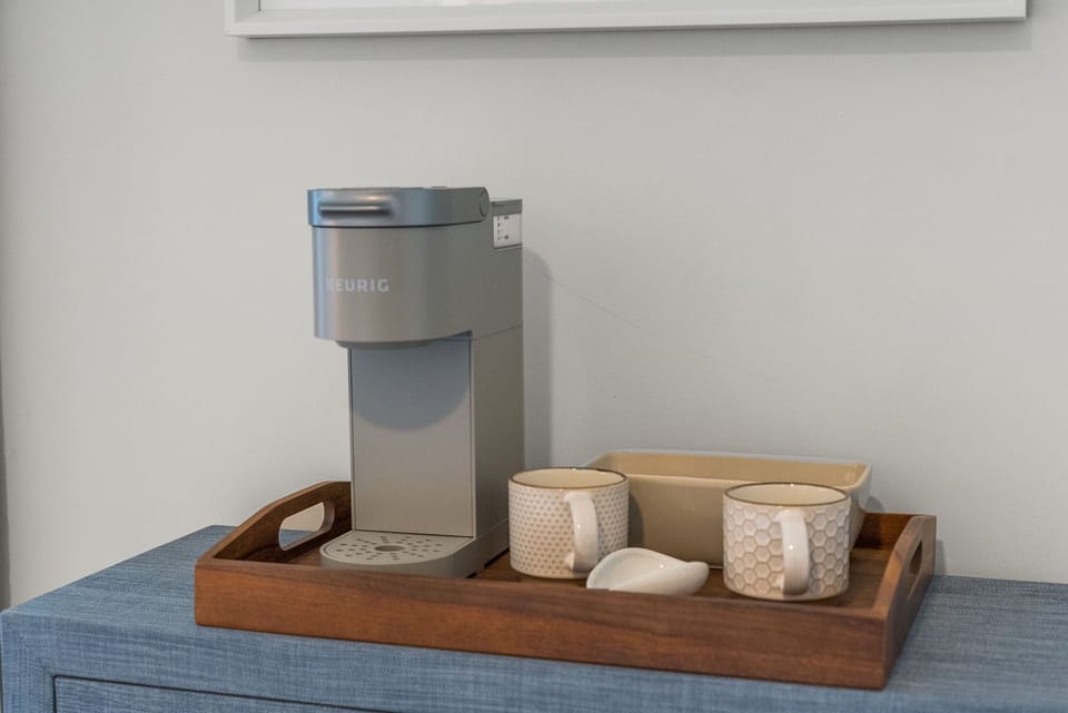 Your own in-room coffee bar-mornings are better with coffee just steps away. 