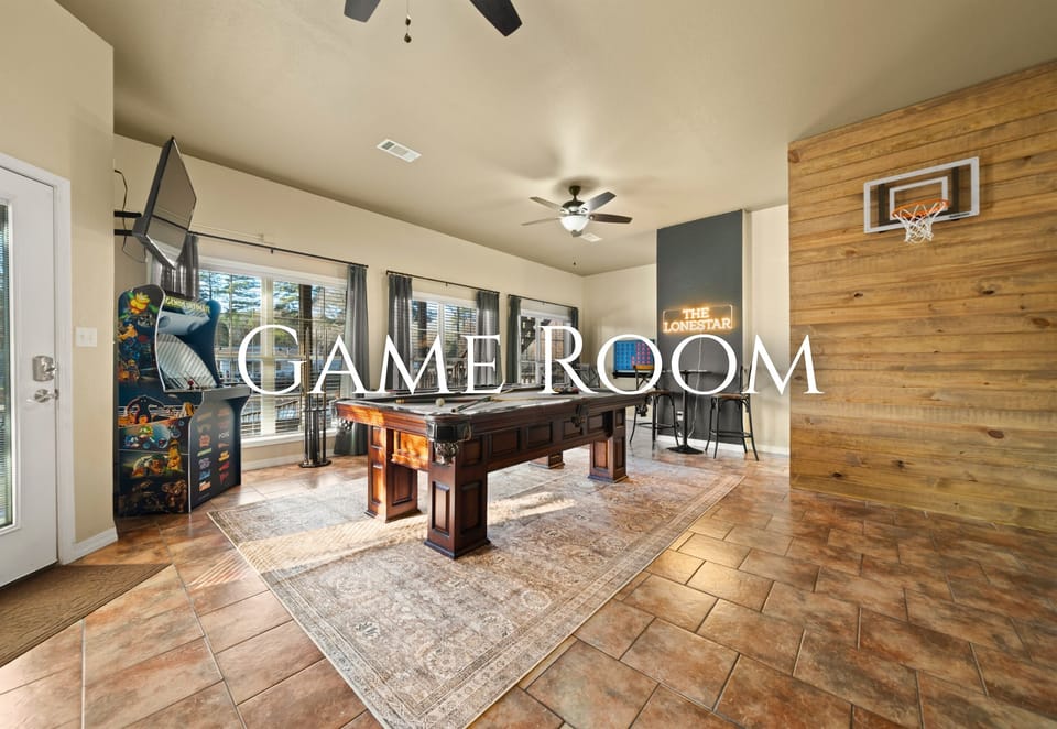 The game room brings endless entertainment with a mix of activities that keep the whole group smiling.