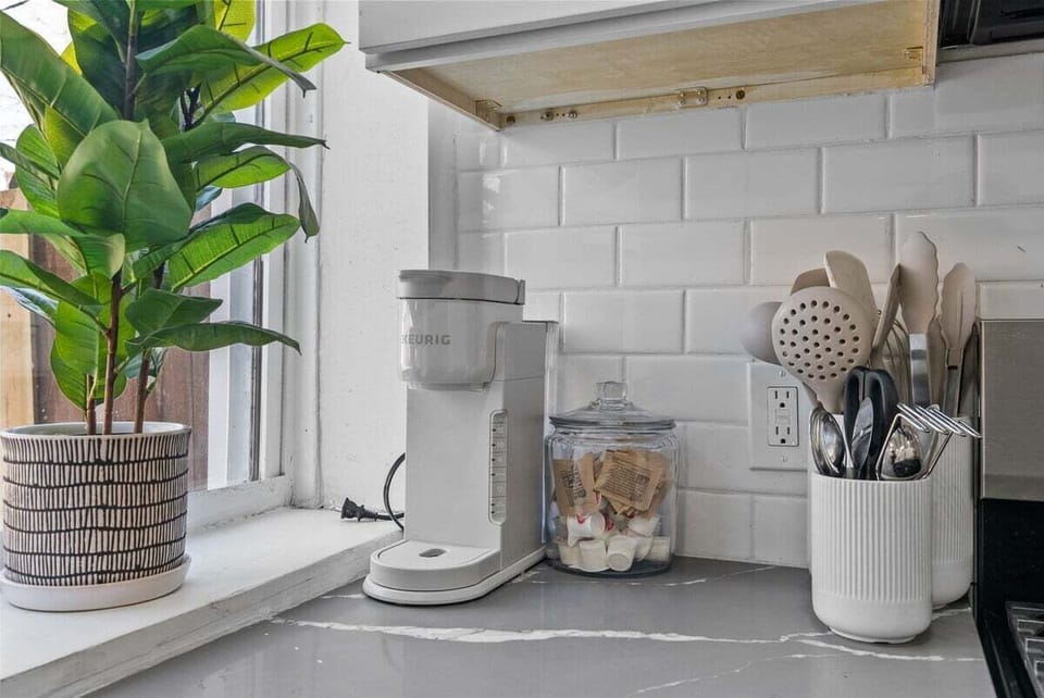 Coffee and kitchen essentials available for all guests