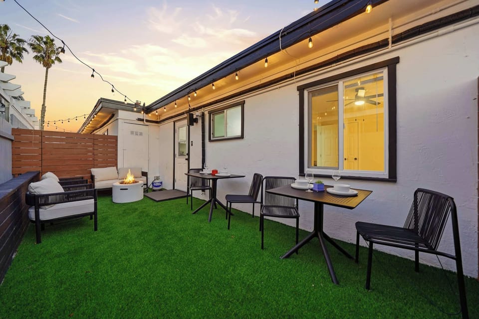Relax in the spacious outdoor seating area with firepit.