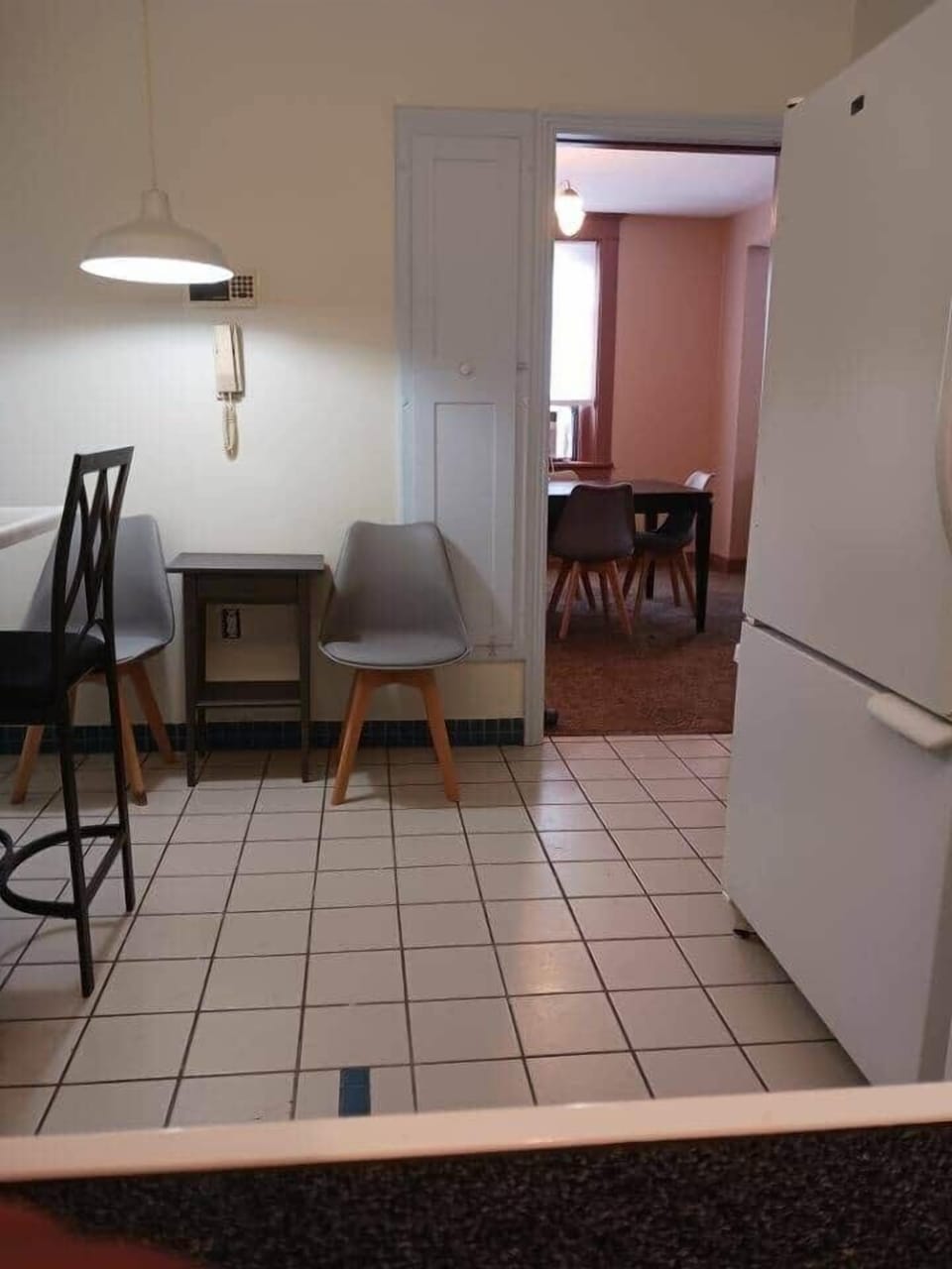 This is the kitchen looking back to the dining room.  