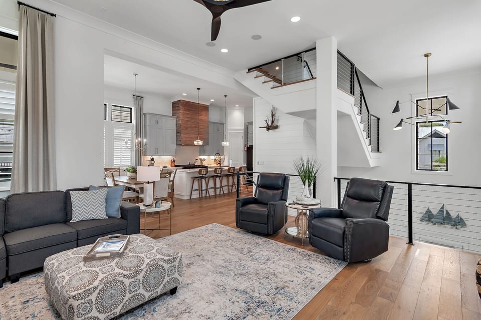 Modern, open design in the living room.
