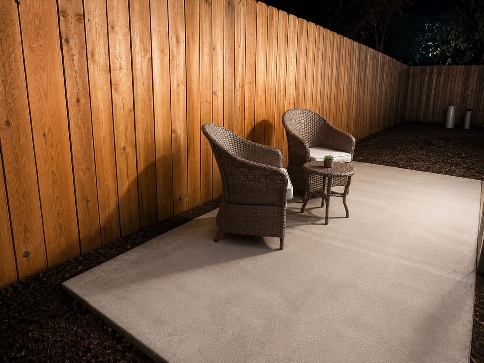 Wicker patio furniture to relax and enjoy the night