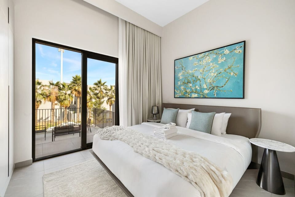 Serene bedroom for a peaceful night`s sleep and a beautiful view