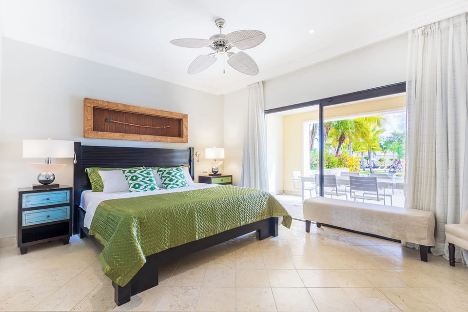 The master bedroom features an ensuite bathroom and a private terrace