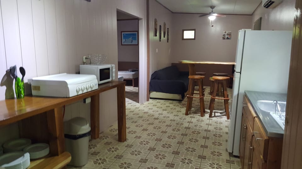 Apartment, 2 Bedrooms, Kitchen, Garden Area | Private kitchen | Full-size fridge, microwave, stovetop, toaster