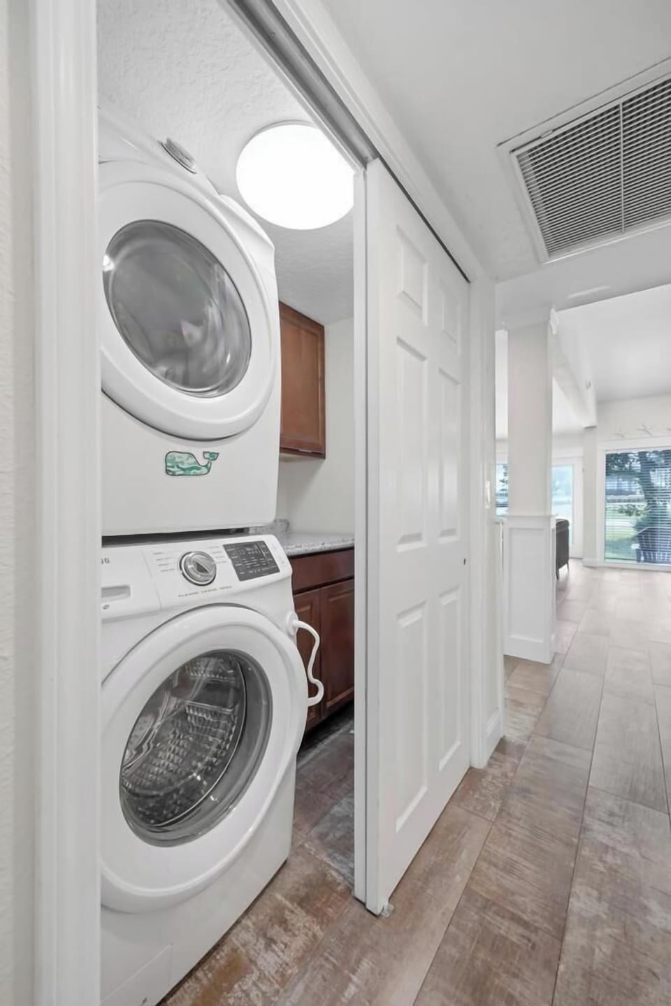 Clean, organized laundry setup tucked neatly into the home for everyday ease.