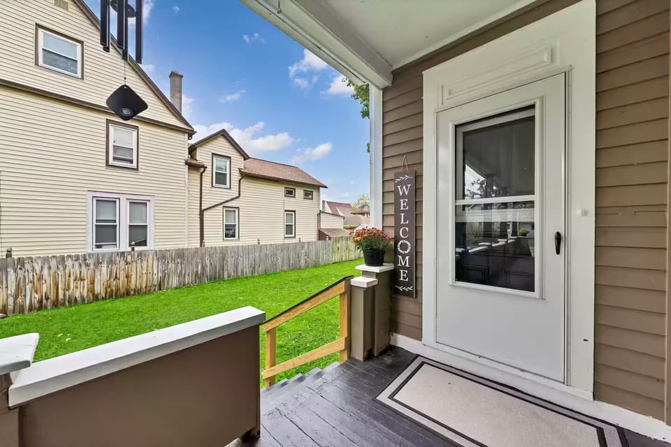 Apartment entrance (straight back on porch)