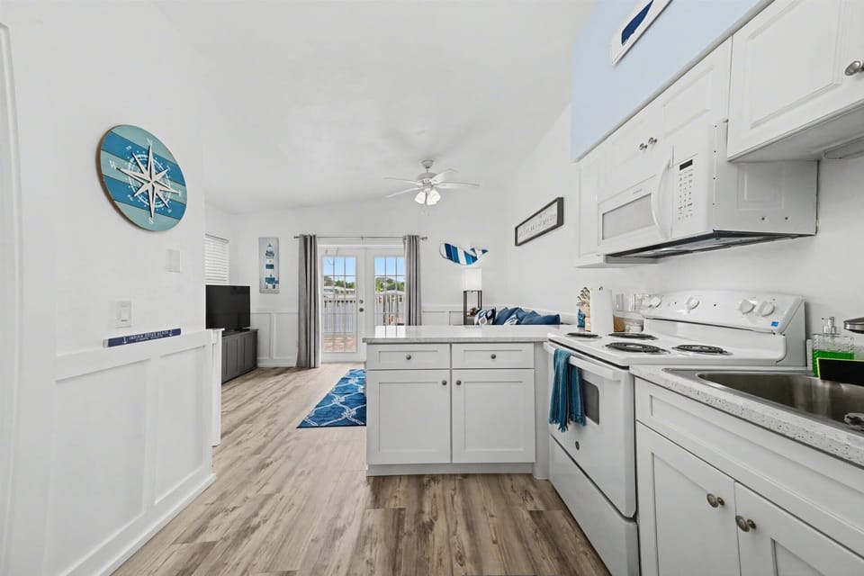 Clean, Modern Kitchen with Beach-Inspired Finishes