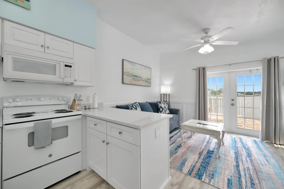 Fully remodeled open layout and waterview from the living room