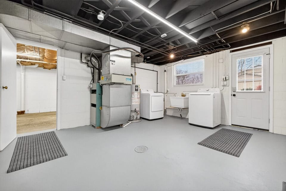 Washer and dryer with plenty of room for everyday laundry.