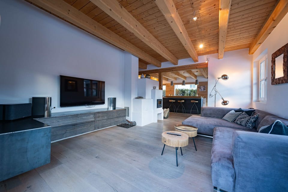 Comfort Chalet, Balcony, Mountain View | Living area | TV