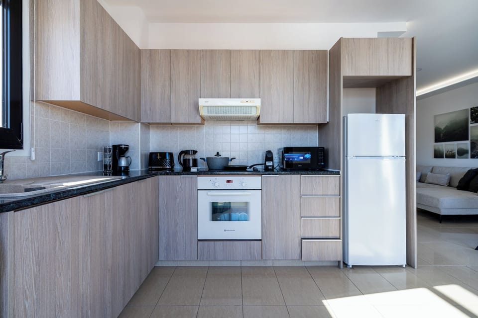 Apartment, 2 Bedrooms, Kitchen, City View | Private kitchen | Espresso maker, coffee/tea maker, full-size fridge, microwave