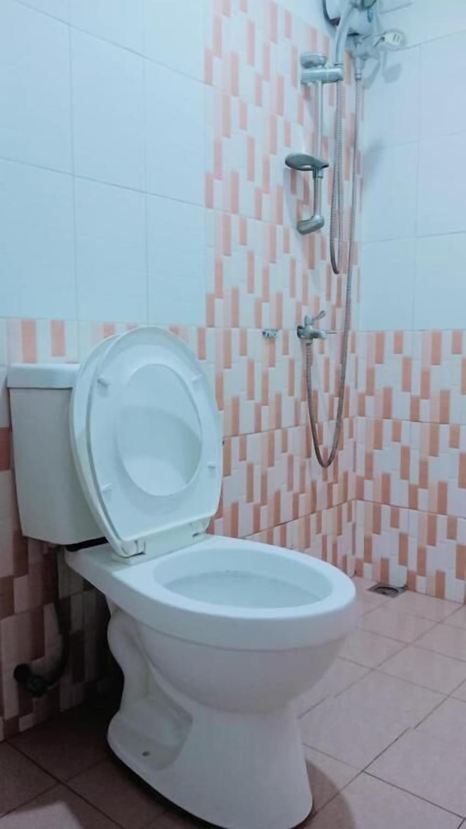 Shower, slippers, towels, soap