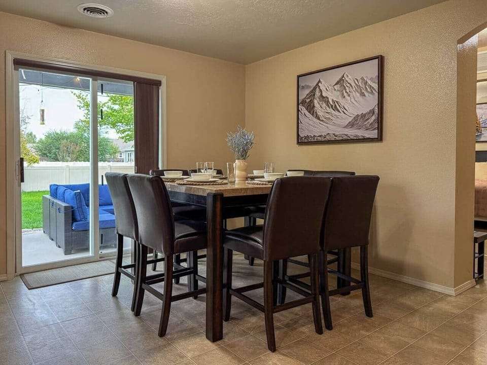 Spacious dining area perfect for family meals and gatherings.