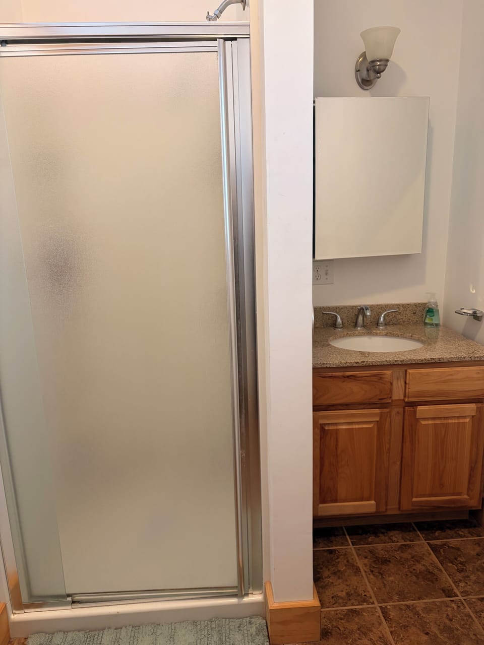 Loft bathroom with a shower