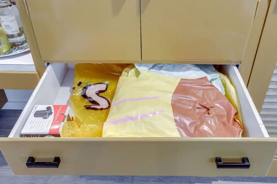 Bedroom closet features handy drawers