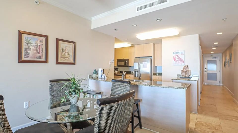 Open floor plan seating for four
