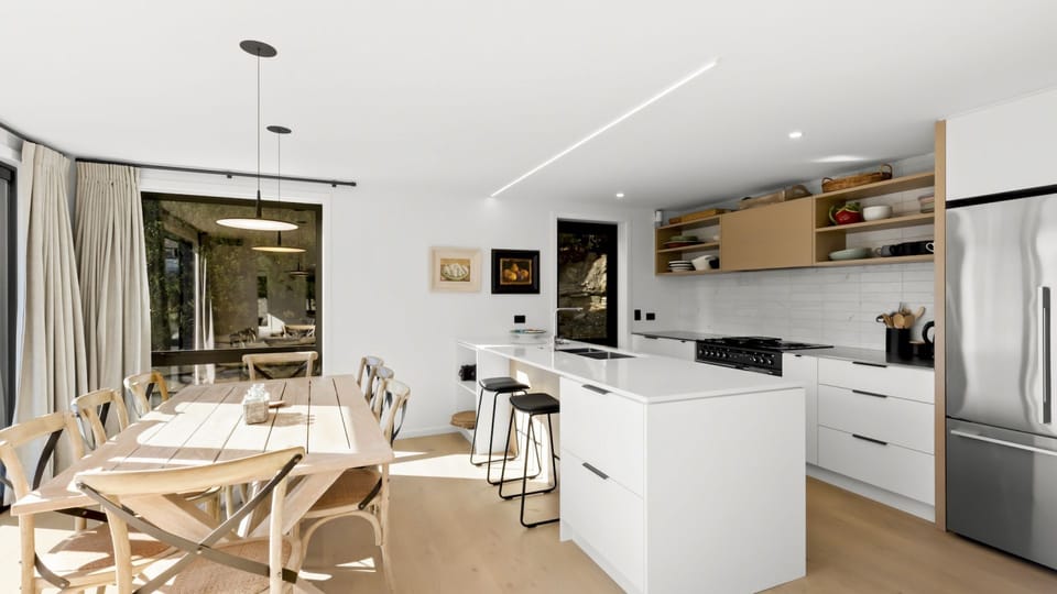 Open plan kitchen and living