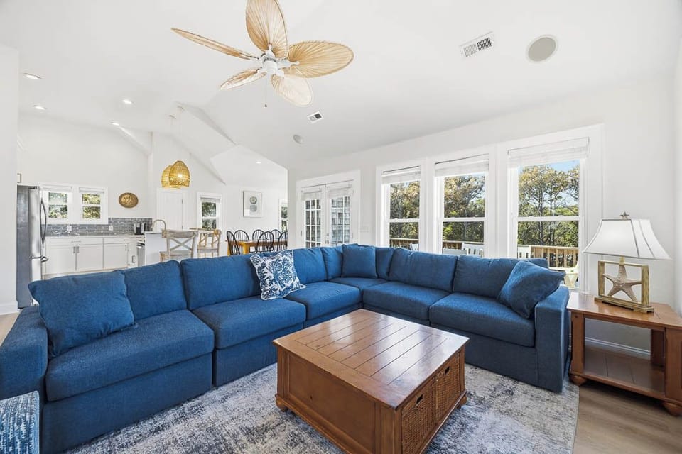 Top-Level Living Room with Deck Access