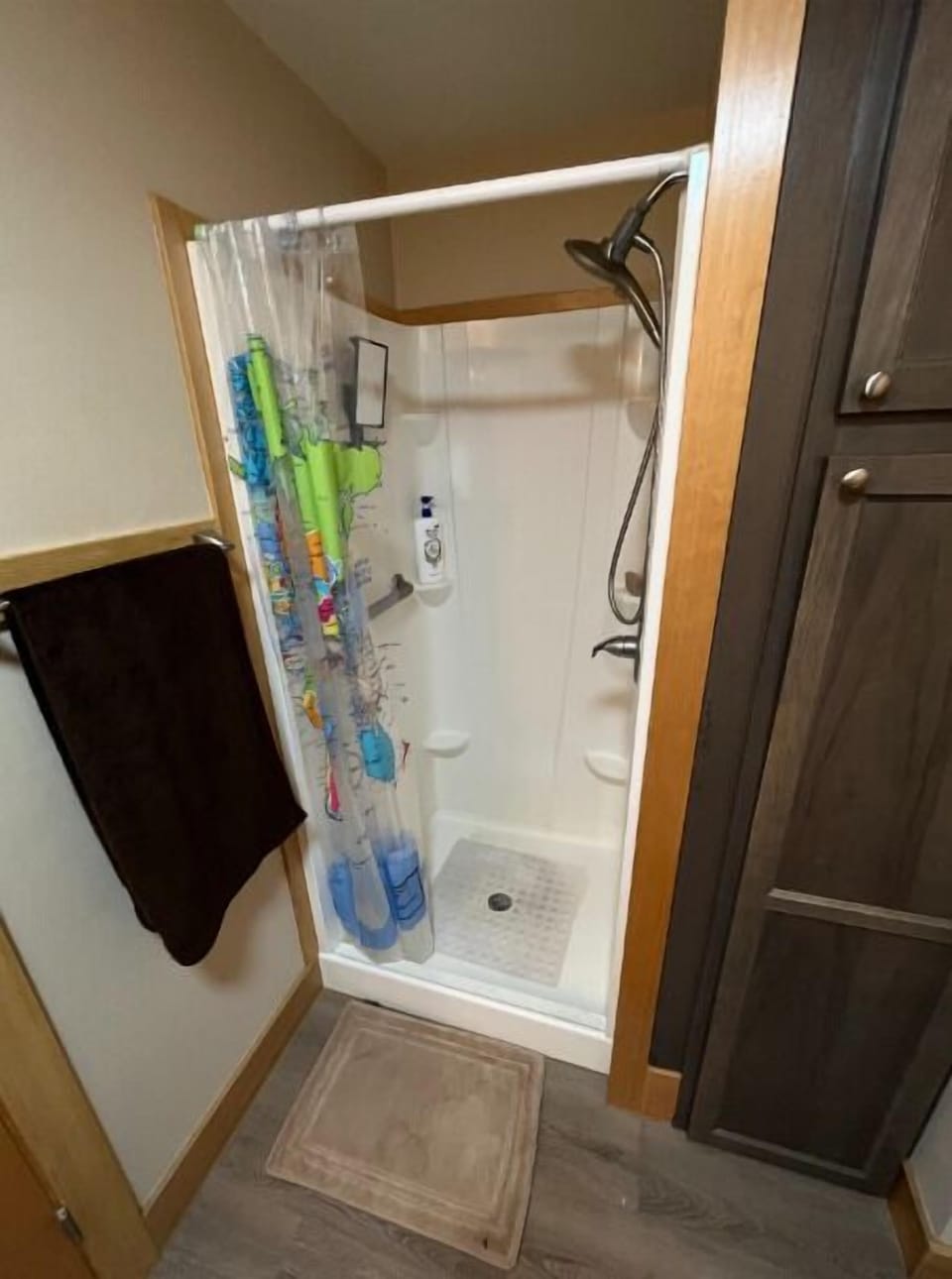 Bathroom with step-in shower