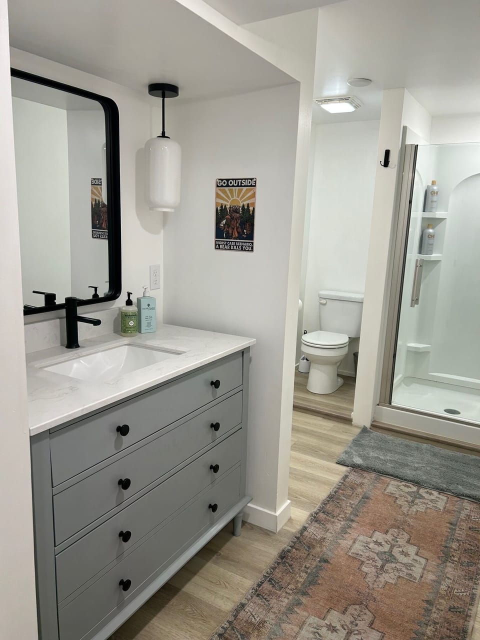 bathroom with spa like shower