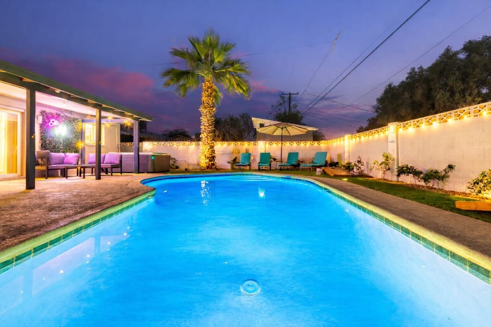 Your own pristine heated pool, a covered patio and hot tub!