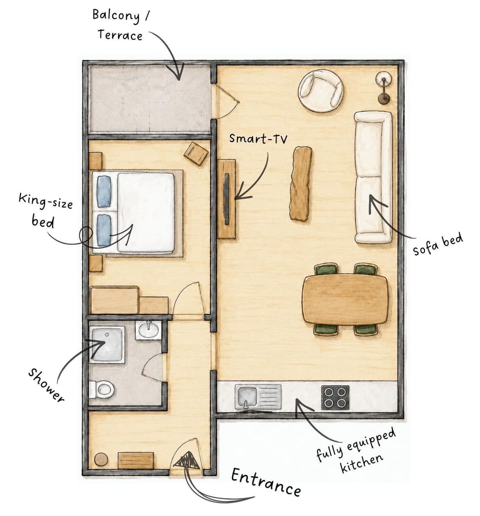 Grundriss 1SZ Treehouse