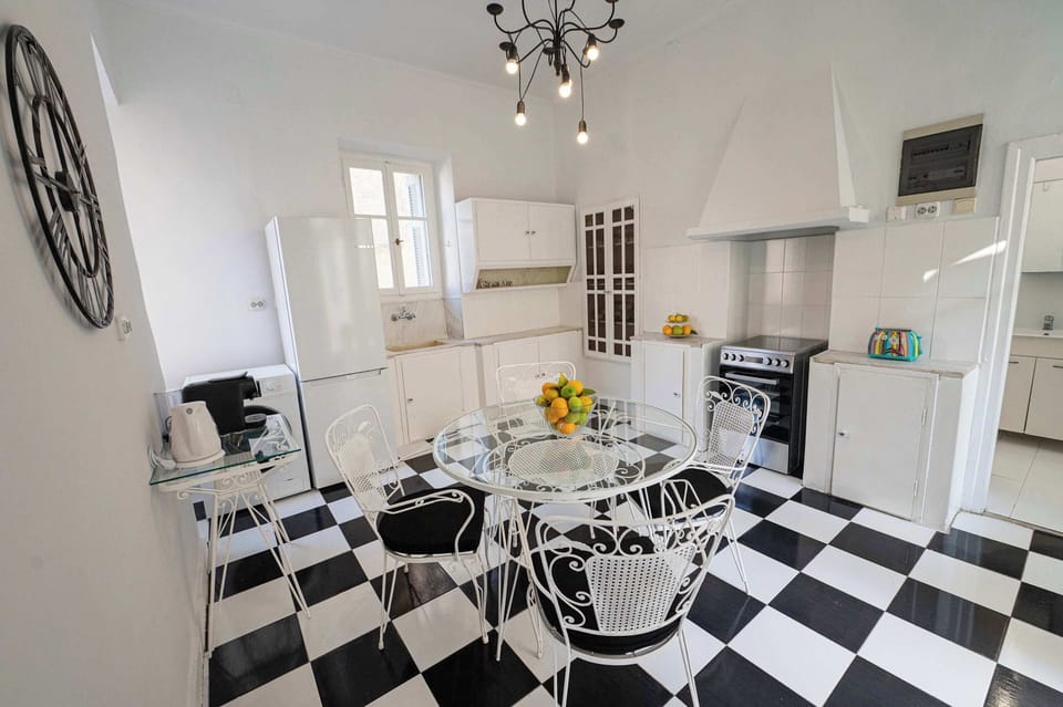 Make a hearty meal and savour it in the chic kitchen