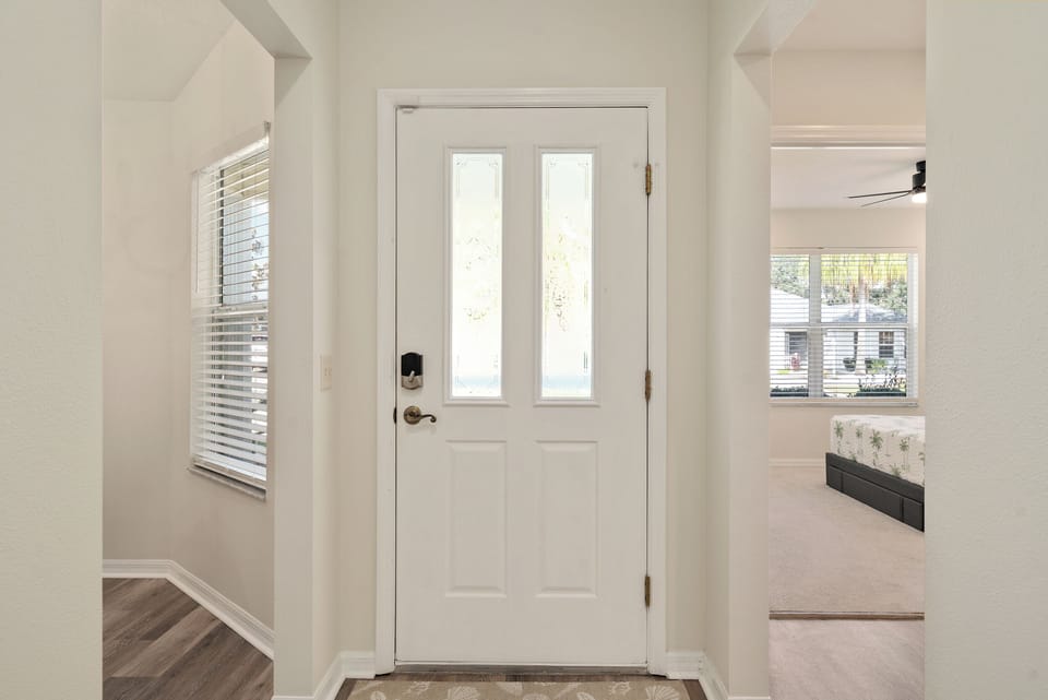 Interior Front Entrance with Kitchen to the Left and Guest Quarters to the Right