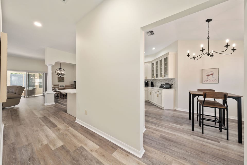 From the Front Door, Breakfast Nook to the Right and Living Area to the Left