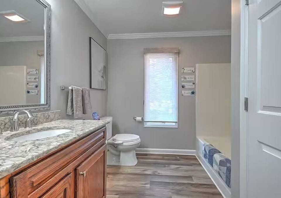 Clean, fully equipped bathroom for your comfort and refreshment.