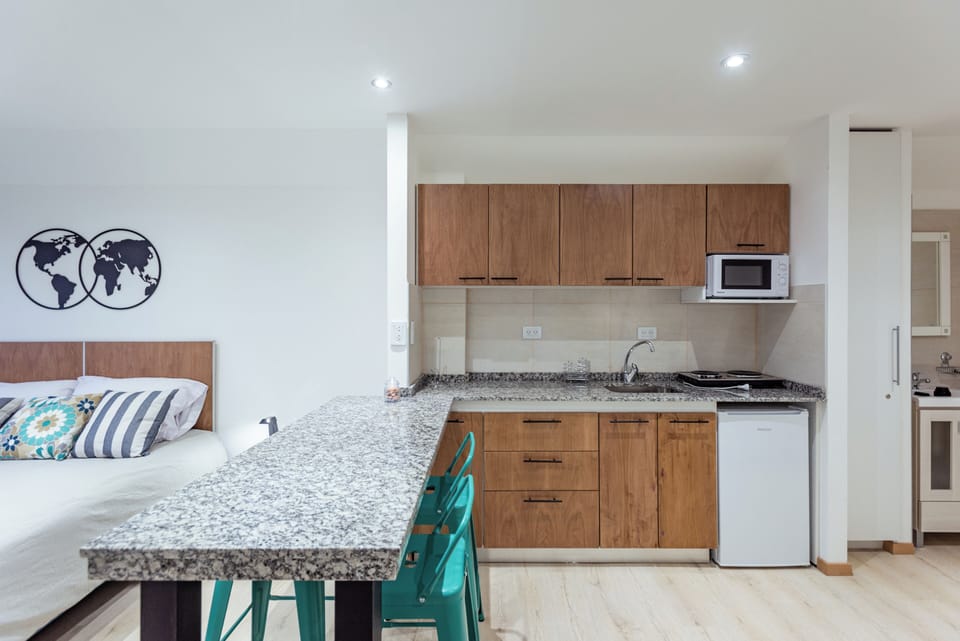 Studio, Mountain View | Private kitchen | Full-size fridge, microwave, oven, stovetop