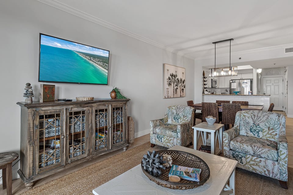 Enjoy a movie on the flat screen