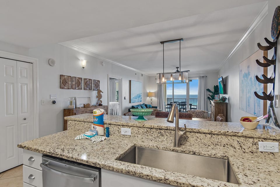 Kitchen to living room view