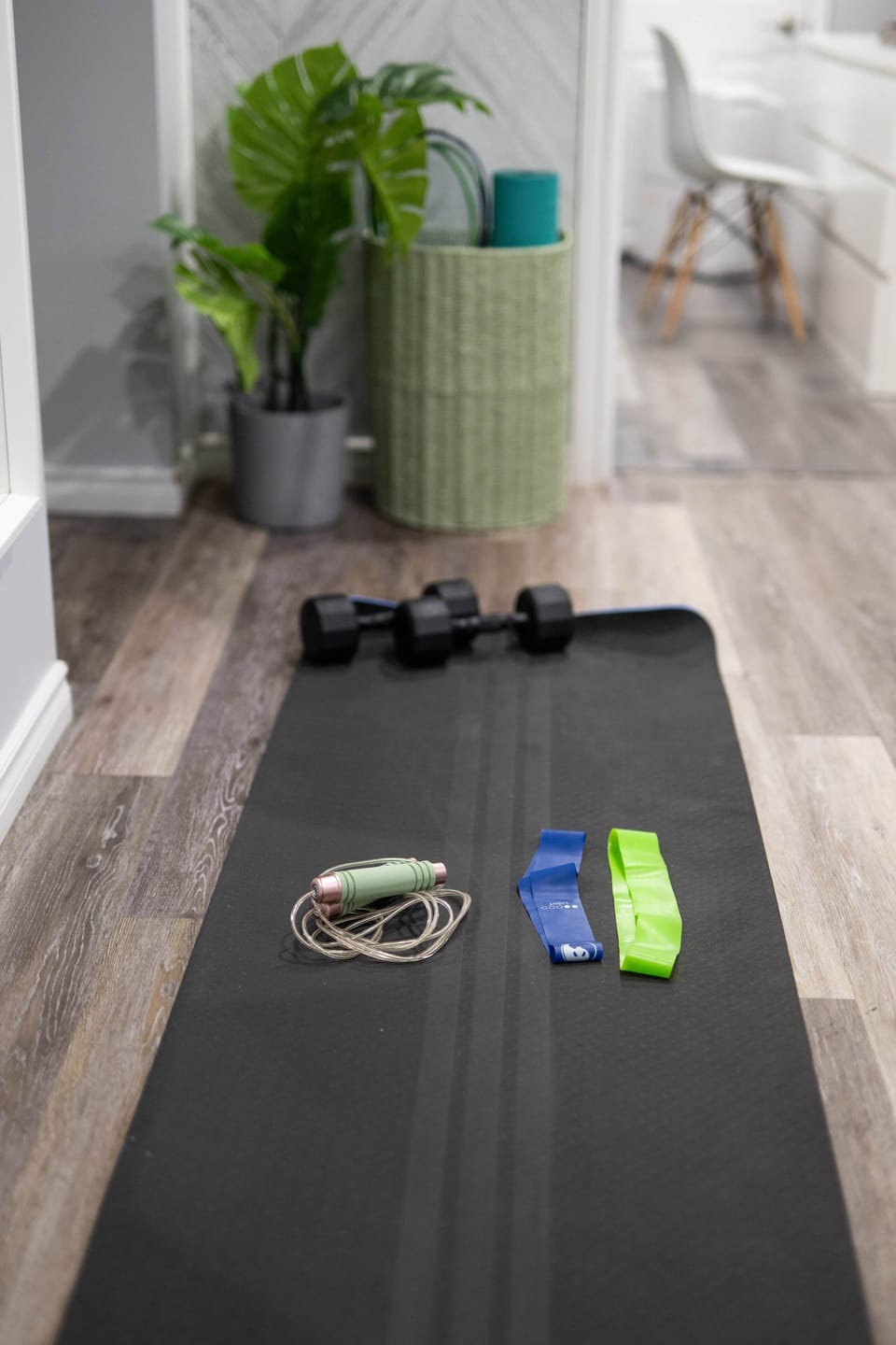 Our wellness amenities include yoga mats, free weights, resistance bands, and badminton rackets