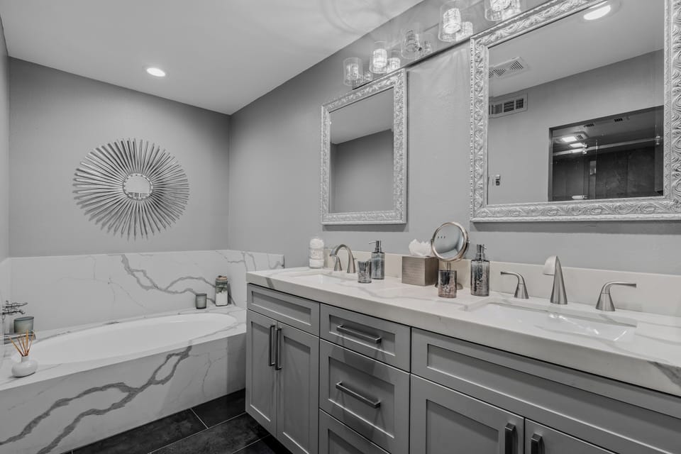 Newly renovated master bath