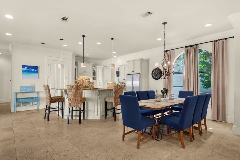 Open-concept kitchen and dining