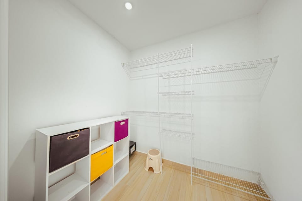Say goodbye to living out of a suitcase. Our thoughtfully designed walk-in closet and storage room offer all the space you need to keep your vacation wardrobe organized and your living area clutter-free.