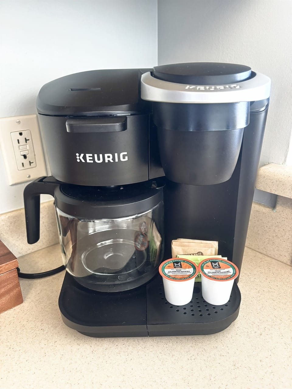 Keurig and starter coffee pods included!