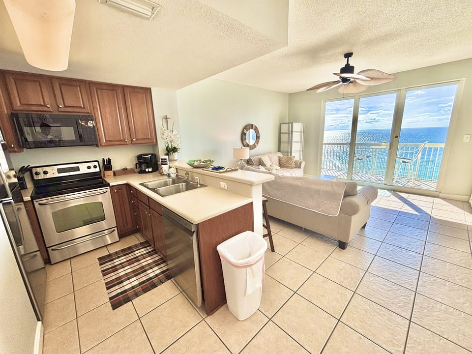 Open concept kitchen and living room