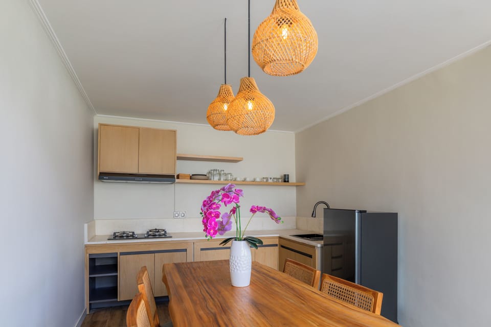 Standard Villa, Pool View | Private kitchen | Fridge, dishwasher, electric kettle, cookware/dishes/utensils