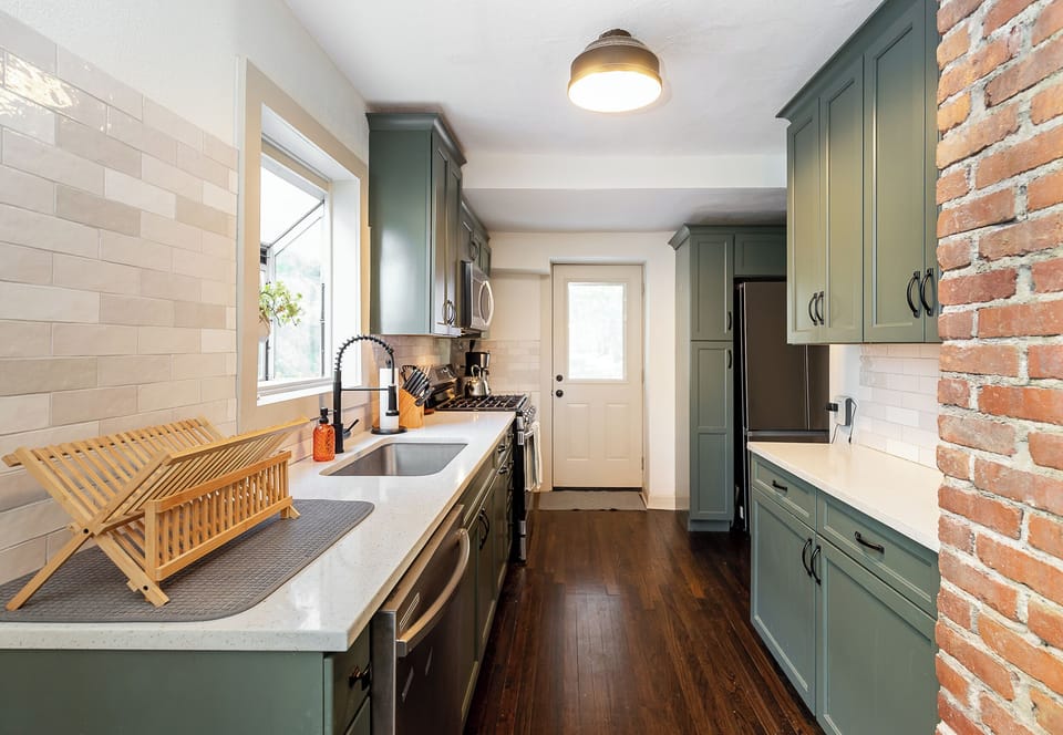 Cook with ease in fully equipped kitchen near the Plaza