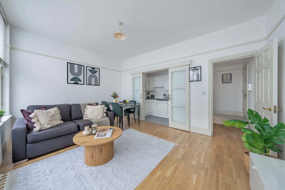 The open-plan living and dining area