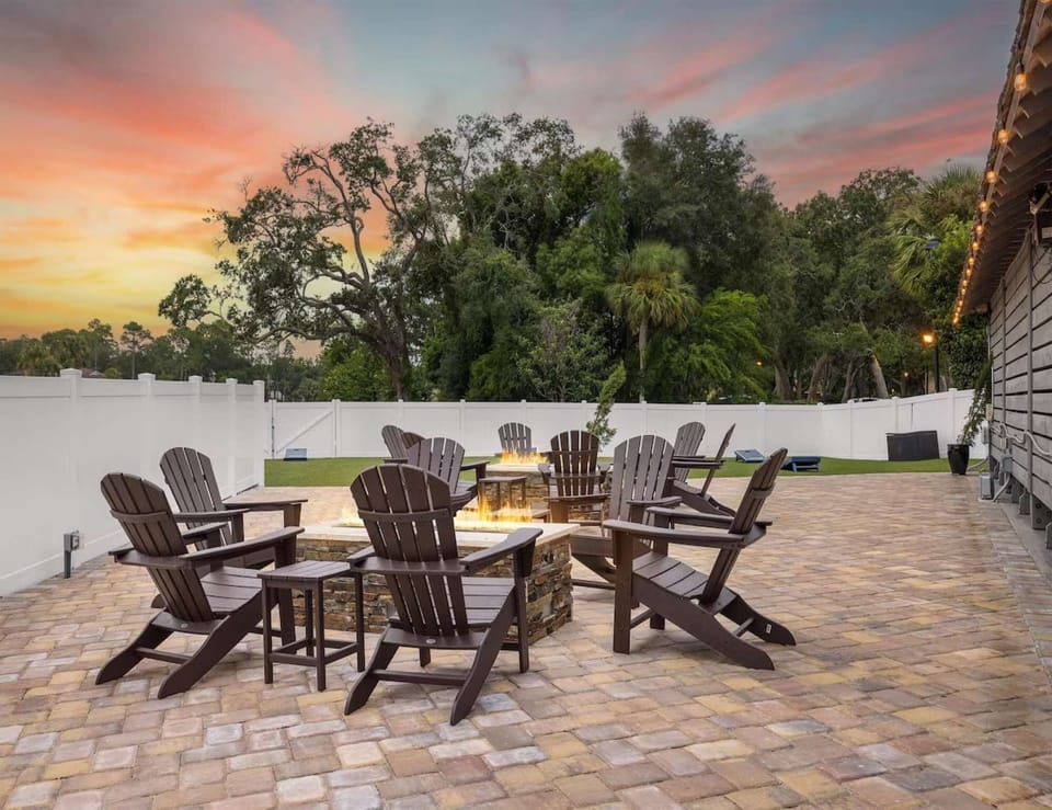 Cozy fire pit area with chairs for evening gatherings