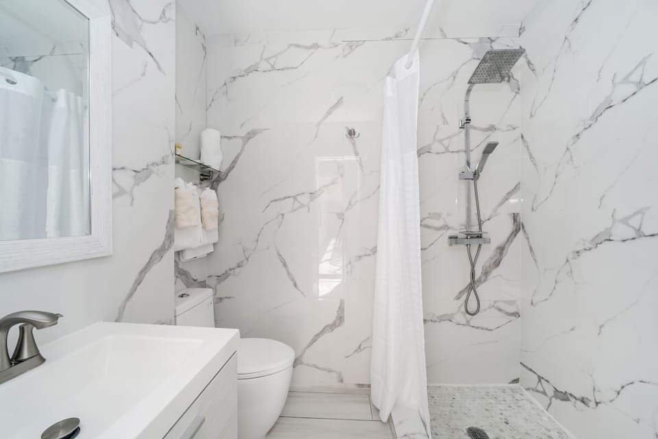 Standard Double Room, 2 Double Beds, Kitchenette (Self check-in) | Bathroom | Shower, hair dryer, towels, soap