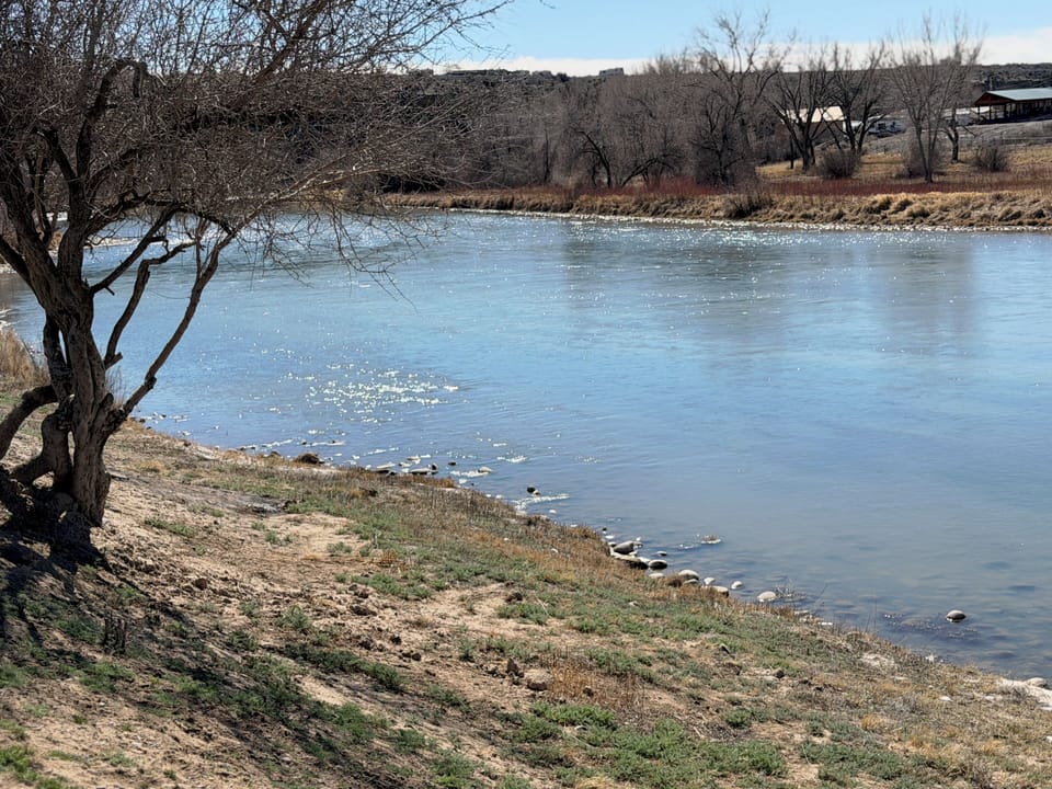 Winter View of the San Juan River Outside of Back Fence.