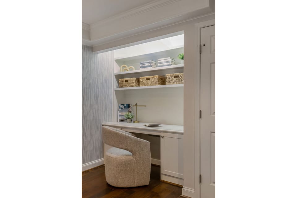 Private workspace tucked into the downstairs primary suite.