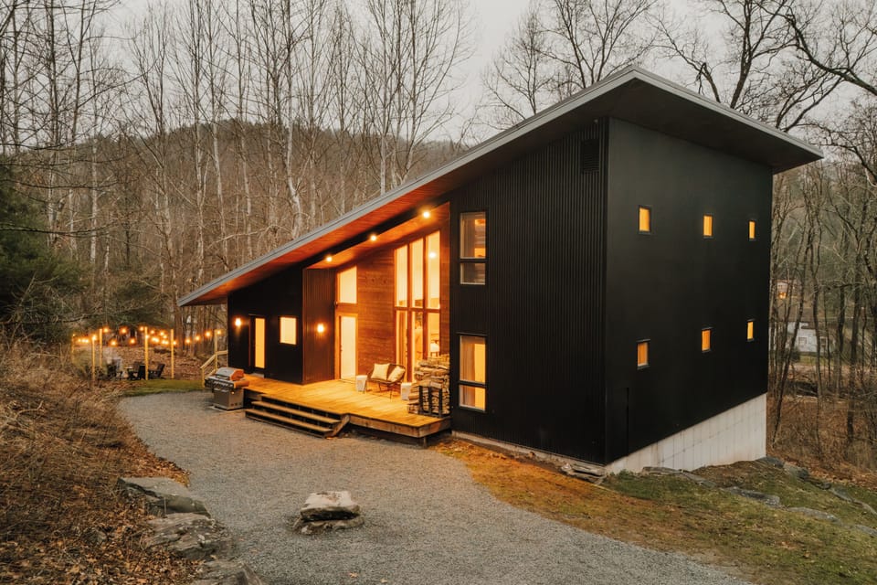 Hemlock House is modern with a warm and inviting interior. 